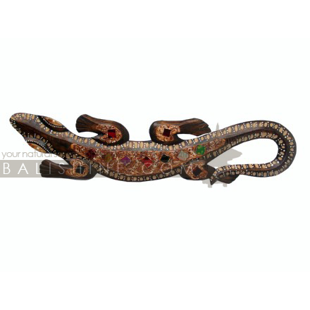 Balishine: Your natural source of indonesian handicraft presents in its Home Decor collection the Gaecko:17NUU485542:This gaecko is a handicraft of Bali made from albasia wood with leaves finishing.  Same as picture