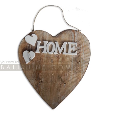 Balishine: Your natural source of indonesian handicraft presents in its Home Decor collection the Home Love with Key Holder:17RAT507932:This wall frame is produced in Indonesia made from albasia wood.  