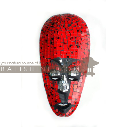 Balishine: Your natural source of indonesian handicraft presents in its Home Decor collection the Mask:17ASR476452:This mask is a handicraft of Bali made from albasia wood and mosaic finishing.  
