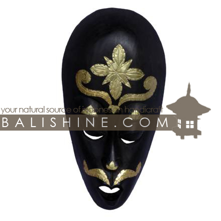 Balishine: Your natural source of indonesian handicraft presents in its Home Decor collection the Mask:17CIK471576:This mask is a handicraft of Bali made from albesia wood.  gold color