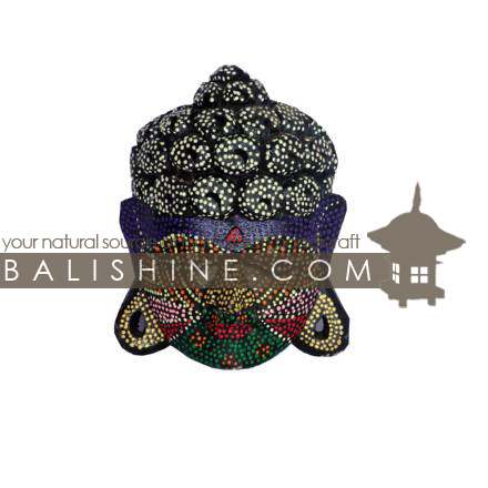 Balishine: Your natural source of indonesian handicraft presents in its Home Decor collection the Mask Buddha:17MUL471541:This buddha mask is a handicraft of Bali made from painting albesia wood.  Mix color