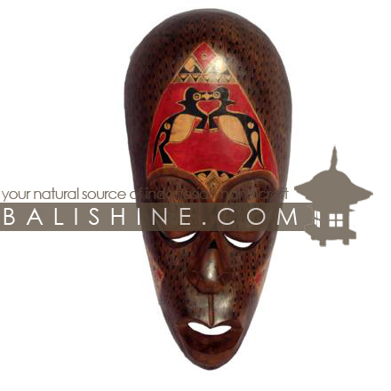 Balishine: Your natural source of indonesian handicraft presents in its Home Decor collection the Mask Lombok:17CIK471582:This mask is a handicraft of Lombok made from mahogany wood.  