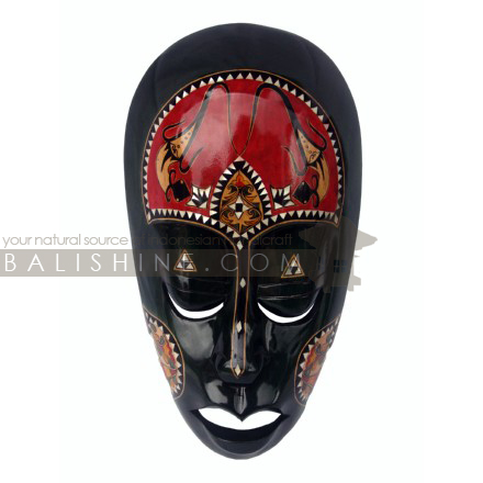 Balishine: Your natural source of indonesian handicraft presents in its Home Decor collection the Mask Lombok:17KET475550:This mask is a handicraft of Lombok made from mahogany wood.  