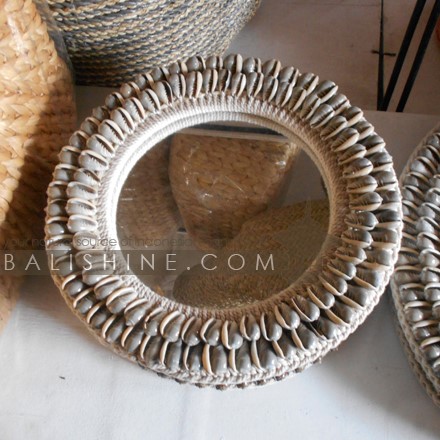 Balishine: Your natural source of indonesian handicraft presents in its Home Decor collection the Seashell Mirror:17DEK128749:This mirror is made in Bali from seashell.  