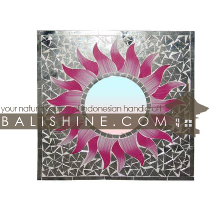 Balishine: Your natural source of indonesian handicraft presents in its Home Decor collection the Mirror:17PUO124818:This square mirror is a handicraft of Bali made from mosaic.  Same as picture