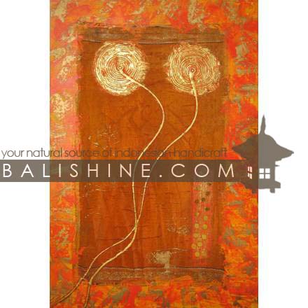 Balishine: Your natural source of indonesian handicraft presents in its Home Decor collection the Painting:17MAG494329:This painting is produced in Bali by artists coming from the Bali art school and from the art village of Ubud. We produced our own canvas to have the highest quality and also import our acrylic colors from germany.  It is made from acrylic-painting on a canvas with indian sari textile.