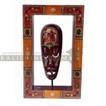 balishine This mask with frame is a handicraft of Lombok made from mahogany wood with shell finishing.