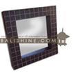 balishine This square mirror is a handicraft of Bali made from leather.