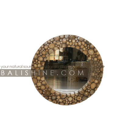 Balishine: Your natural source of indonesian handicraft presents in its Home Decor collection the Teak Mirror:17KLM126875:This round mirror is a handicraft of Bali made from MDF and teck wood with 3mm glass.  