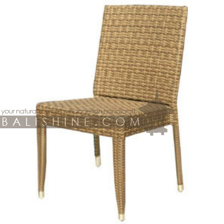 Balishine: Your natural source of indonesian handicraft presents in its Outdoor collection the Chair:26MNF6039:This chair is produced in Indonesia and made from aluminium with synthetique rottan finishing.  Please contact us for available color