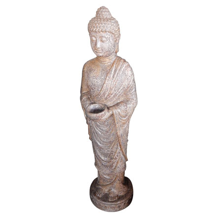 Balishine: Your natural source of indonesian handicraft presents in its Outdoor collection the Standing Buddha Statue:217LJP7531:This budha statue is made from GRC (concrete mixed with fiber) and can be used indoor or outdoor.  Burning brown color on photo. Other color available.