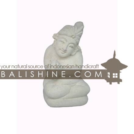 Balishine: Your natural source of indonesian handicraft presents in its Outdoor collection the Statue:217BIB3619:This statue is produced in Indonesia, made from lime stone  white color