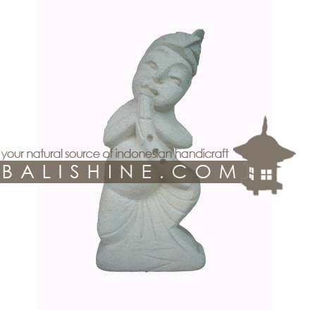 Balishine: Your natural source of indonesian handicraft presents in its Outdoor collection the Statue:217BIB3620:This statue is produced in Indonesia, made from lime stone  white color
