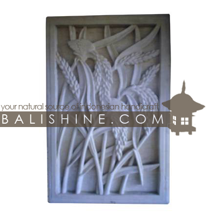 Balishine: Your natural source of indonesian handicraft presents in its Outdoor collection the Stone Frame:211BIB3646:This stone frame is produced in Indonesia, made from lime stone with curving flowers  white color