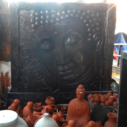 Balishine: Your natural source of indonesian handicraft presents in its Outdoor collection the GRC Water Fountain:218LJP7527:This water fountain is produced in Indonesia, made from concrete mixed with fiber glass.  Sold with pump.