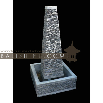 Balishine: Your natural source of indonesian handicraft presents in its Outdoor collection the Water Fountain:218MCP5231:This water fountain is produced in Indonesia, made from cement and pebble.  Sold with pump