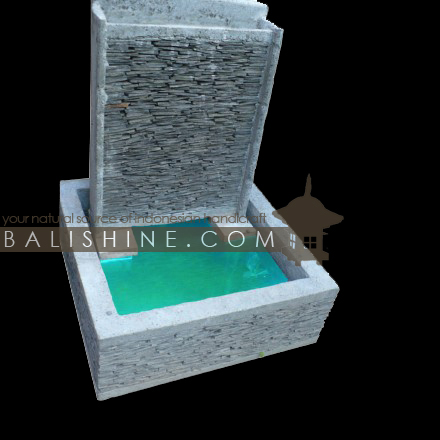 Balishine: Your natural source of indonesian handicraft presents in its Outdoor collection the Water Fountain:218MCP5232:This water fountain is produced in Indonesia, made from cement and slate.  Sold with pump