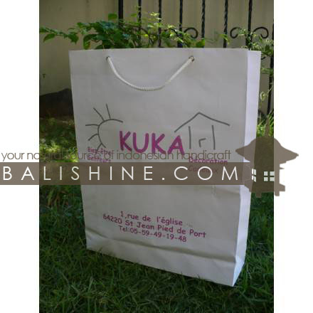 Balishine: Your natural source of indonesian handicraft presents in its The shop accessories collection the Art Paper Bag:316CBG5014:This Art paper Bag (180mg) with drawstring cord is produced in Indonesia. Minimum order 500 pieces.  White, black, chocolate, creme, red, light blue, green, dark purple, pink, orange, yellow, brown, dark blue, silver or gold color 