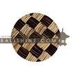 balishine This round coaster is  produced in Bali this handicraft is made from hard forest wood and the matting of brown and white coconut shell mosaic with resin.