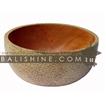 balishine This bowl is produced in Bali made from teak wood and the matting of the skin of white coconut shell.