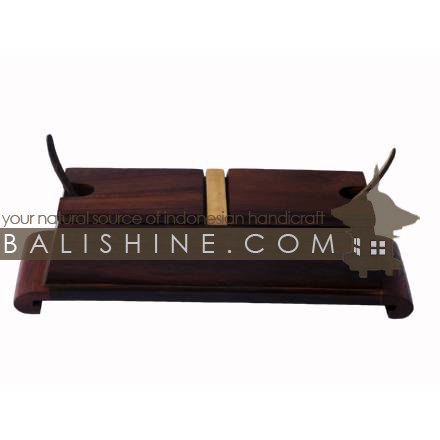Balishine: Your natural source of indonesian handicraft presents in its Tableware collection the Saltcellars and Pepper Pots:630KAL1163:This set of saltcellars and pepper pots with holder is produced in Bali made from sonokling wood.  