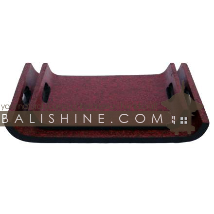 Balishine: Your natural source of indonesian handicraft presents in its Tableware collection the Tray:625DIV1121:This set of 2 trays is produced in Bali made from mango wood and the matting of white and black coconut shell mosaic.  