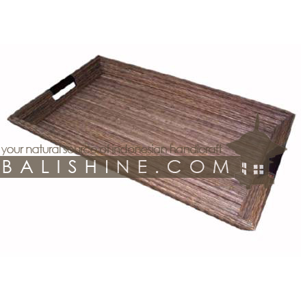 Balishine: Your natural source of indonesian handicraft presents in its Tableware collection the Tray:625JAS3371:This rectangular tray is produced in Bali made from coconut root.  Natural color