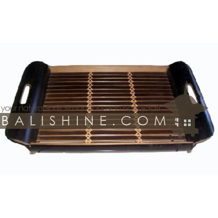 Balishine: Your natural source of indonesian handicraft presents in its Tableware collection the Tray Set Of 2:625JAS3343:This set of 2 rectangular trays is produced in Bali made from bamboo.  Natural and dark color