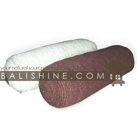 Balishine: Your natural source of indonesian handicraft presents in its Textile & Rugs collection the Bolster :538JAS3047:This bolster is produced in Bali it's an handmade rafia with kapok inside.  Color : Orange, Cream, Brown, Black, White, Yellow, Green, Red or Blue.