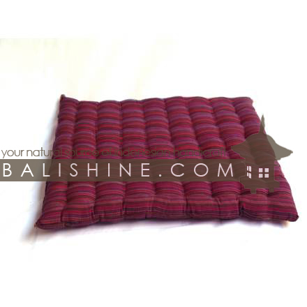 Balishine: Your natural source of indonesian handicraft presents in its Textile & Rugs collection the Pillow For Chair:538KAN1470:This pillow is produced in Bali it's a handmade Sari  textile with kapok inside.  50% coton and 50% polyester. Color as photo.