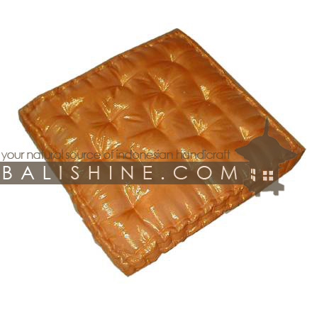 Balishine: Your natural source of indonesian handicraft presents in its Textile & Rugs collection the Pillow For Chair:538KAN1472:This pillow is produced in Bali it's a handmade Sari  textile with kapok inside.  50% coton and 50% polyester. Color as photo.