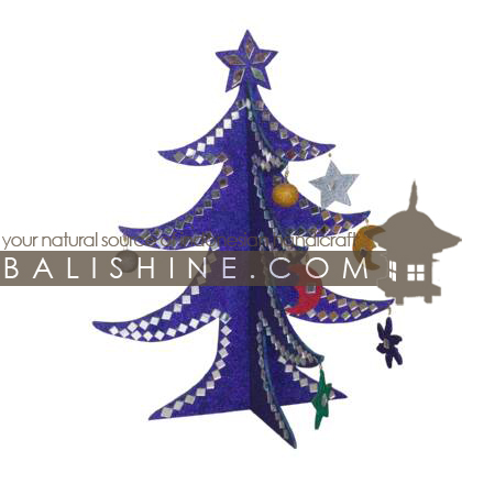 Balishine: Your natural source of indonesian handicraft presents in its Various collection the Christmas Tree:413CIK4972:This christmas tree is a handicraft of Bali from natural cardboard with mosaic.  purple color