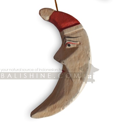 Balishine: Your natural source of indonesian handicraft presents in its Various collection the Hanging Santa Claus with Tree:413RAT7948:This hanging christmas decoration is produced in Bali and made from natural albasia wood.   