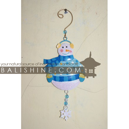 Balishine: Your natural source of indonesian handicraft presents in its Various collection the Hanging Snowman:413MAH6069:This christmas hanging decoration is produced in Bali and made from stainless  Same as picture