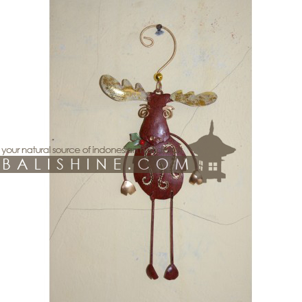 Balishine: Your natural source of indonesian handicraft presents in its Various collection the Hanging Stag:413MAH6065:This christmas hanging decoration is produced in Bali and made from stainless  Same as picture