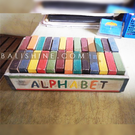 Balishine: Your natural source of indonesian handicraft presents in its Various collection the Alphabet Game:415KAC77844:This game is a handicraft of Bali made from albasia wood.  All leters A untill Z.