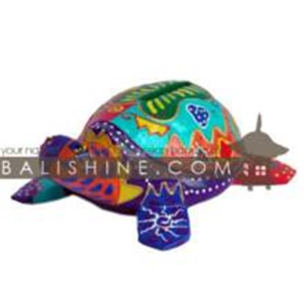 Balishine: Your natural source of indonesian handicraft presents in its Various collection the MoneyBox:415KAG6538:This turtle bank is produced in Bali made from albesia wood with coconut shell.  Full color
