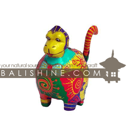 Balishine: Your natural source of indonesian handicraft presents in its Various collection the MoneyBox:415KAG6545:This monkey bank is produced in Bali made from albesia wood.  Full color