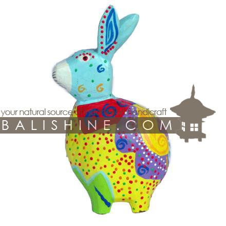 Balishine: Your natural source of indonesian handicraft presents in its Various collection the MoneyBox:415KAG6549:This rabbit bank is produced in Bali made from albesia wood with coconut.  Full color