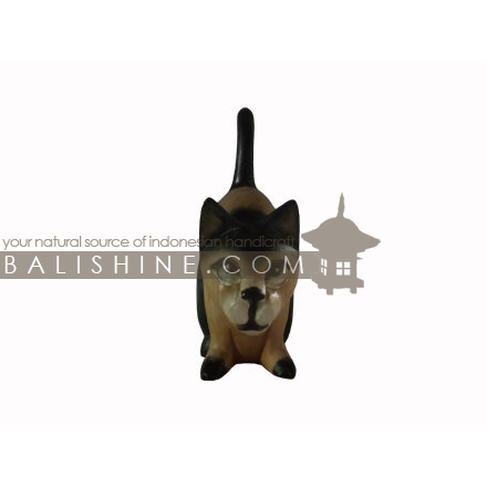 Balishine: Your natural source of indonesian handicraft presents in its Various collection the Cute Cat:415IBA76911:This cat is a handicraft of Bali made from jempinis wood.  