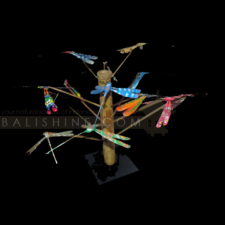 Balishine: Your natural source of indonesian handicraft presents in its Various collection the Display and Dragonfly:415RAH75667:This set of holder and dragonfly is a handicraft of Bali made from natural bamboo. She can hold it equilibre on the end of your finger.  Pack of 1 display of 60cm and 100 dragonfly.