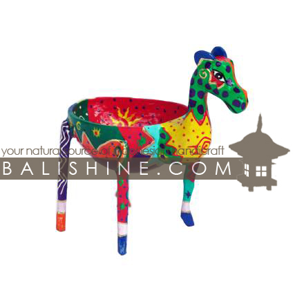 Balishine: Your natural source of indonesian handicraft presents in its Various collection the Funny Bowl:415KAG71089:This giraffe bowl is a handicraft of Bali made from albesia and coconut wood.  Mix color