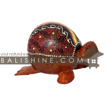 Balishine: Your natural source of indonesian handicraft presents in its Various collection the Funny Handicraft:415CIK7554:This funny animal is produced in Bali made from albesia wood with coconut shell. This turtle move the head.  Full color