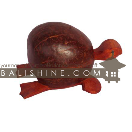 Balishine: Your natural source of indonesian handicraft presents in its Various collection the Funny Handicraft:415CIK7555:This funny animal is produced in Bali made from albesia wood with coconut shell. This turtle move the head.  Full color