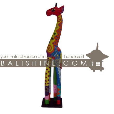 Balishine: Your natural source of indonesian handicraft presents in its Various collection the Funny Handicraft:415KAG7612:This giraffe is produced in Bali made from albesia wood.  Full color
