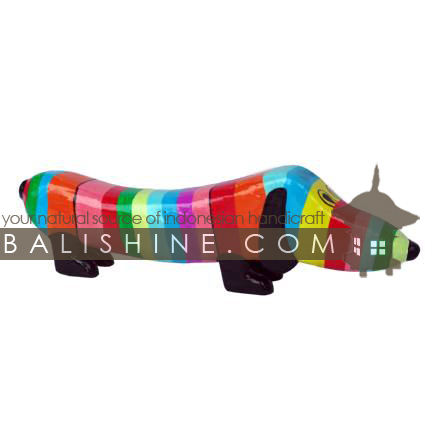 Balishine: Your natural source of indonesian handicraft presents in its Various collection the Funny Handicraft:415KAG7624:This dog is produced in Bali made from albesia wood.  Full color