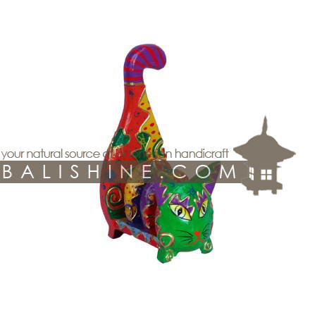 Balishine: Your natural source of indonesian handicraft presents in its Various collection the Letter Holder:415KAG7622:This cat letter holder is produced in Bali made from albesia wood.  Full color