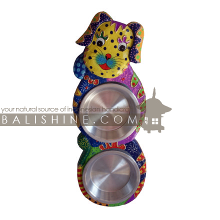 Balishine: Your natural source of indonesian handicraft presents in its Various collection the Mess Tin Double:415KAG77023:This mess tin double for dog or cat is made from albasia wood.  