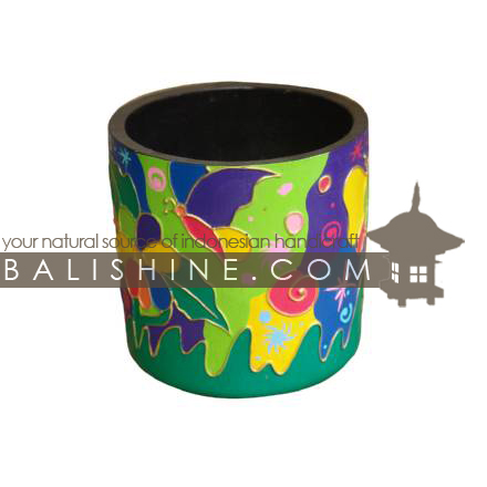 Balishine: Your natural source of indonesian handicraft presents in its Various collection the Pencil Holder:415RAH74654:This funny pencil holder is produced in Bali made from albesia wood.  Mix color