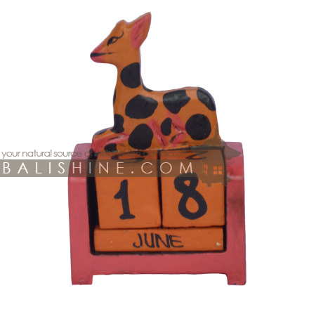 Balishine: Your natural source of indonesian handicraft presents in its Various collection the Perpetual Calendar:415AYA76857:This perpetual calendar is produced in Bali and made from albesia wood.  